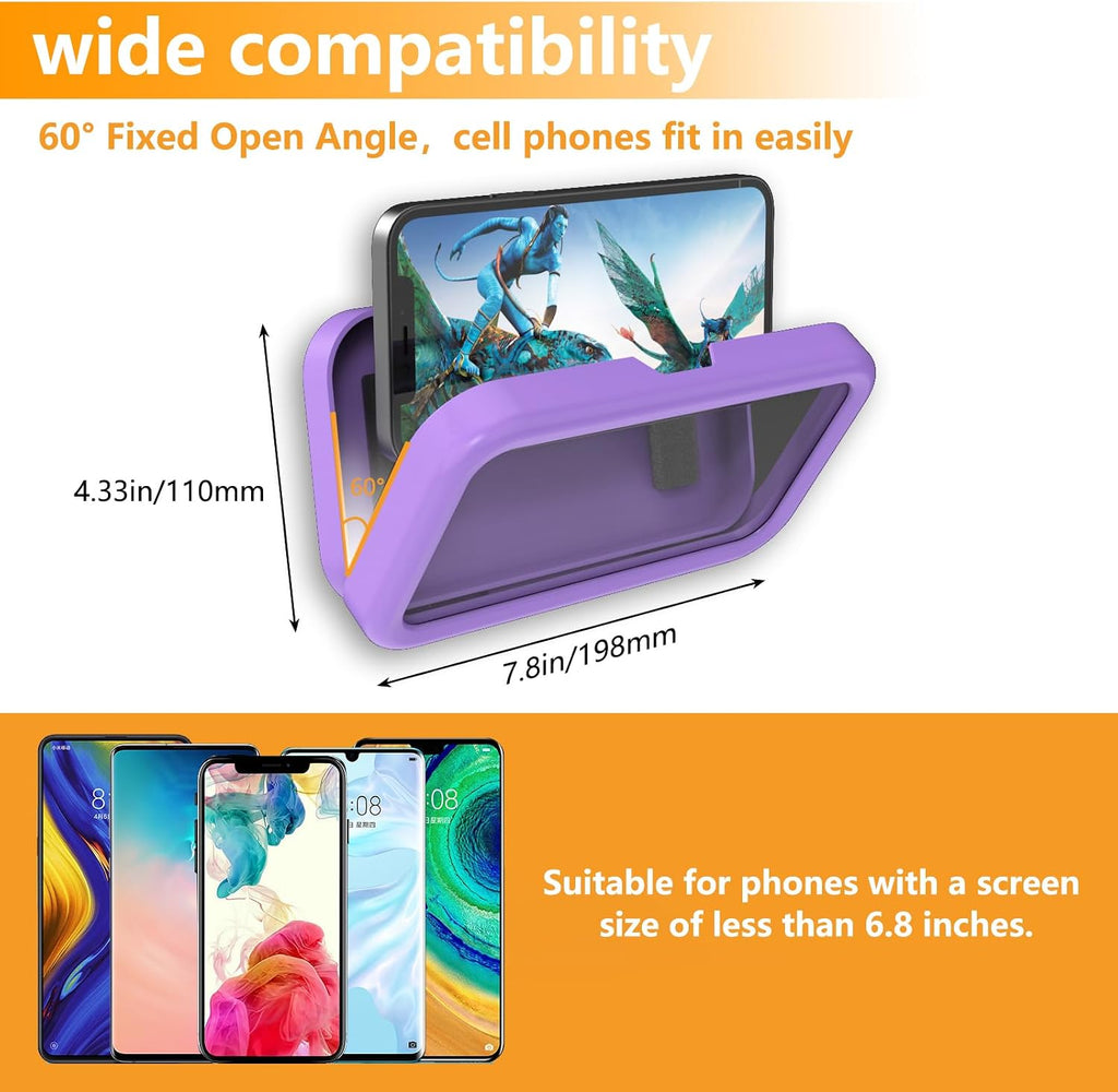 Waterproof Shower Phone Holder, Purple | Angle Adjustable, Anti-Fog High Sensitivity,For Bathroom,Batheub, Kitchen Wall,Compatible with 4" - 6.8" Cell Phones