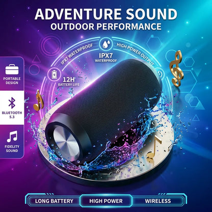 Bluetooth Speaker Bass Powerful Portable Long Battery Life Wireless Subwoofer Outdoor Gathering Camp Sound Box Supports TF USB