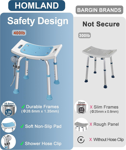 Shower Chair Adjustable Height Shower Stool