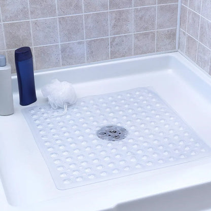 53X53Cm Shower Mat Suction Cup PVC anti Slip Bath Mat Square Shower Floor Pad Non Slip Safety Mat for Bathtub Bathroom Carpet