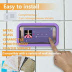 Waterproof Shower Phone Holder, Purple | Angle Adjustable, Anti-Fog High Sensitivity,For Bathroom,Batheub, Kitchen Wall,Compatible with 4" - 6.8" Cell Phones