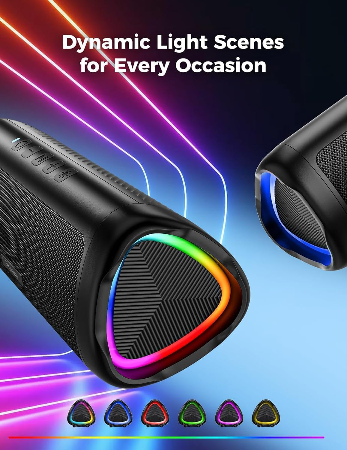 Bluetooth Speaker, 20W HD Sound, Portable Wireless, IPX5 Waterproof, up to 24H Playtime, TWS Pairing, for Home/Party/Outdoor/Camping/Beach Essentials, Electronic Gadgets, Birthday Gift (Black)